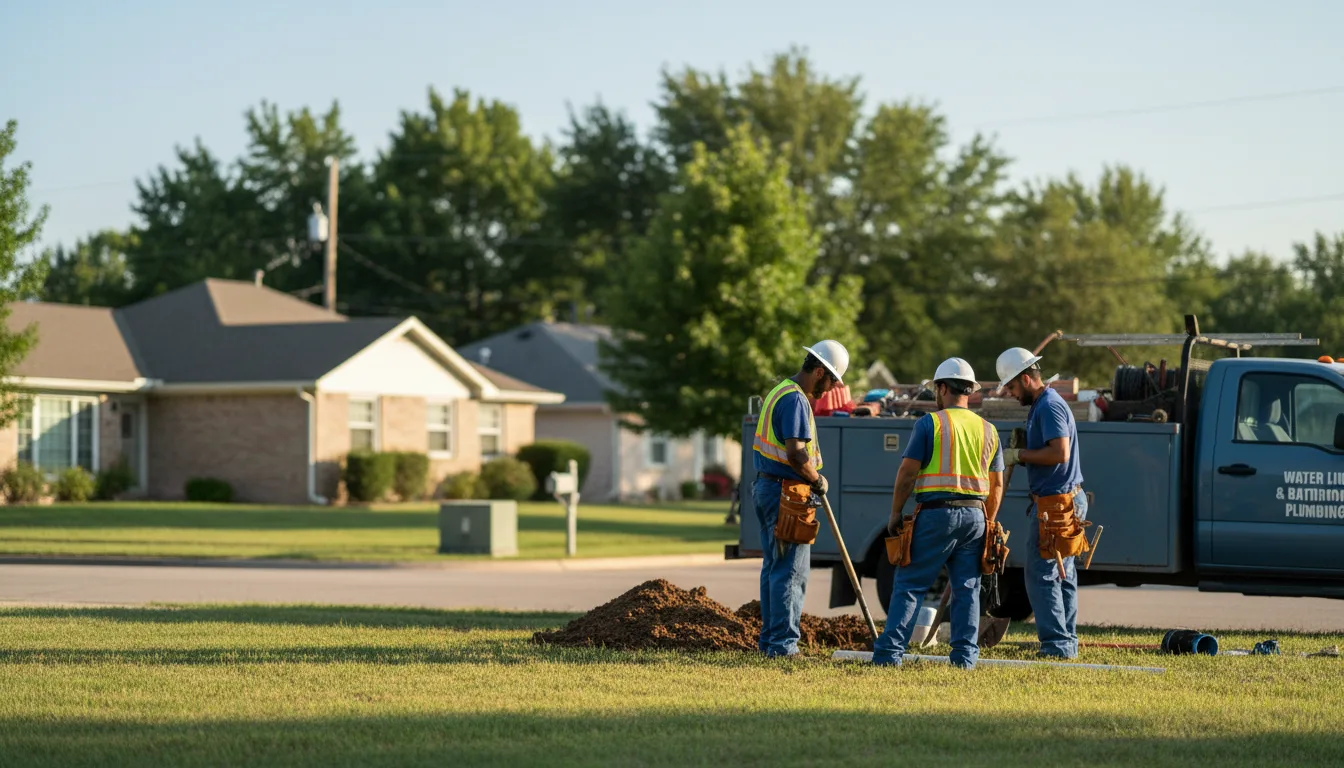 Residential water line and bathroom plumbing service in Otley, IA